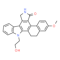 ChemSpider 2D Image | 12-(2-Hydroxyethyl)-2-methoxy-7,12,13,14-tetrahydronaphtho[2,1-a]pyrrolo[3,4-c]carbazol-5(6H)-one | C25H22N2O3