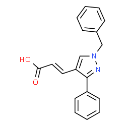 ChemSpider 2D Image | (2E)-3-(1-Benzyl-3-phenyl-1H-pyrazol-4-yl)acrylic acid | C19H16N2O2