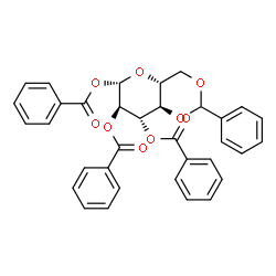 ChemSpider 2D Image | 1,2,3-Tri-O-benzoyl-4,6-O-benzylidene-beta-D-glucopyranose | C34H28O9