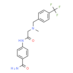 ChemSpider 2D Image | 4-({N-Methyl-N-[4-(trifluoromethyl)benzyl]glycyl}amino)benzamide | C18H18F3N3O2