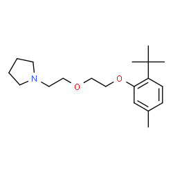 ChemSpider 2D Image | 1-(2-{2-[5-Methyl-2-(2-methyl-2-propanyl)phenoxy]ethoxy}ethyl)pyrrolidine | C19H31NO2