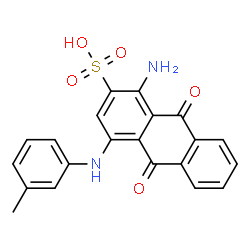ChemSpider 2D Image | 1-Amino-4-(3-Methylphenyl)amino-9,10-Dioxo-9,10-Dihydroanthracene-2-Sulfonate | C21H16N2O5S