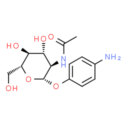 ChemSpider 2D Image | 4-Aminophenyl 2-acetamido-2-deoxy-beta-D-glucopyranoside | C14H20N2O6