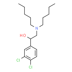ChemSpider 2D Image | 1-(3,4-Dichlorophenyl)-2-(dipentylamino)ethanol | C18H29Cl2NO