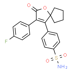 ChemSpider 2D Image | 4-[3-(4-Fluorophenyl)-2-oxo-1-oxaspiro[4.4]non-3-en-4-yl]benzenesulfonamide | C20H18FNO4S