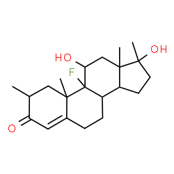ChemSpider 2D Image | 9-Fluoro-11,17-dihydroxy-2,17-dimethylandrost-4-en-3-one | C21H31FO3