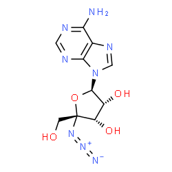 ChemSpider 2D Image | (2R,3S,4R,5R)-5-(6-Amino-9H-purin-9-yl)-2-azido-2-(hydroxymethyl)tetrahydro-3,4-furandiol | C10H12N8O4