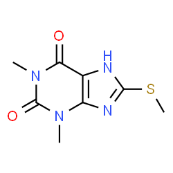 ChemSpider 2D Image | 8-(methylthio)theophylline | C8H10N4O2S