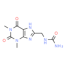ChemSpider 2D Image | 1-[(1,3-Dimethyl-2,6-dioxo-2,3,6,7-tetrahydro-1H-purin-8-yl)methyl]urea | C9H12N6O3