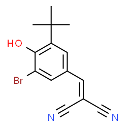 ChemSpider 2D Image | (3-bromo-5-tert-butyl-4-hydroxybenzylidene)malononitrile | C14H13BrN2O