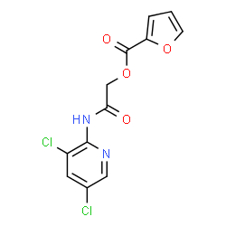 ChemSpider 2D Image | 2-[(3,5-Dichloro-2-pyridinyl)amino]-2-oxoethyl 2-furoate | C12H8Cl2N2O4