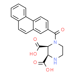 ChemSpider 2D Image | (2S,3R)-1-(2-Phenanthrylcarbonyl)-2,3-piperazinedicarboxylic acid | C21H18N2O5