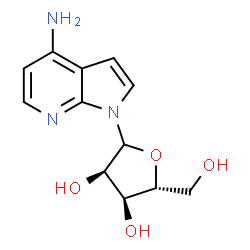 ChemSpider 2D Image | 1-(D-Ribofuranosyl)-1H-pyrrolo[2,3-b]pyridin-4-amine | C12H15N3O4