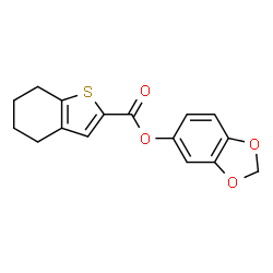 ChemSpider 2D Image | 1,3-Benzodioxol-5-yl 4,5,6,7-tetrahydro-1-benzothiophene-2-carboxylate | C16H14O4S