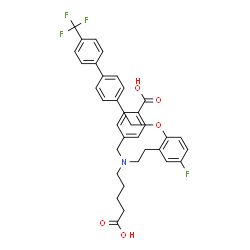 ChemSpider 2D Image | 4-({(4-Carboxybutyl)[2-(5-fluoro-2-{[4'-(trifluoromethyl)-4-biphenylyl]methoxy}phenyl)ethyl]amino}methyl)benzoic acid | C35H33F4NO5
