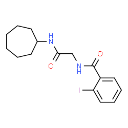 ChemSpider 2D Image | N-[2-(Cycloheptylamino)-2-oxoethyl]-2-iodobenzamide | C16H21IN2O2