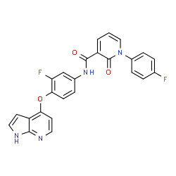 ChemSpider 2D Image | N-(3-fluoro-4-{1H-pyrrolo[2,3-b]pyridin-4-yloxy}phenyl)-1-(4-fluorophenyl)-2-oxopyridine-3-carboxamide | C25H16F2N4O3