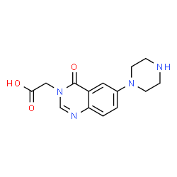 ChemSpider 2D Image | [4-Oxo-6-(1-piperazinyl)-3(4H)-quinazolinyl]acetic acid | C14H16N4O3