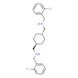 ChemSpider 2D Image | trans-1,4-Cyclohexanediylbis[N-(2-chlorobenzyl)methanamine] | C22H28Cl2N2
