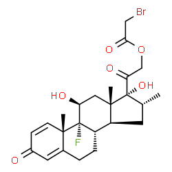 ChemSpider 2D Image | (11beta,16alpha)-9-Fluoro-11,17-dihydroxy-16-methyl-3,20-dioxopregna-1,4-dien-21-yl bromoacetate | C24H30BrFO6