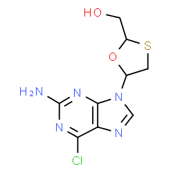 ChemSpider 2D Image | [5-(2-Amino-6-chloro-9H-purin-9-yl)-1,3-oxathiolan-2-yl]methanol | C9H10ClN5O2S