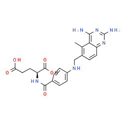 ChemSpider 2D Image | N-(4-{[(2,4-Diamino-5-methyl-6-quinazolinyl)methyl]amino}benzoyl)-L-glutamic acid | C22H24N6O5