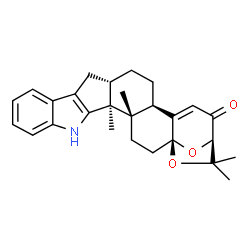 ChemSpider 2D Image | (1S,4S,5S,16S,19R,23R)-4,5,24,24-Tetramethyl-25,26-dioxa-7-azaheptacyclo[21.2.1.0~1,20~.0~4,19~.0~5,16~.0~6,14~.0~8,13~]hexacosa-6(14),8,10,12,20-pentaen-22-one | C27H31NO3