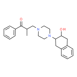 ChemSpider 2D Image | 3-[4-(3-Hydroxy-1,2,3,4-tetrahydro-2-naphthalenyl)-1-piperazinyl]-2-methyl-1-phenyl-1-propanone | C24H30N2O2