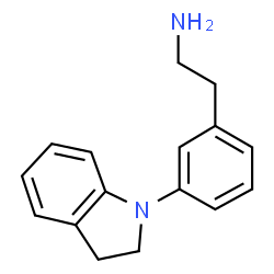 ChemSpider 2D Image | 2-[3-(2,3-Dihydro-1H-indol-1-yl)phenyl]ethanamine | C16H18N2