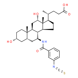 ChemSpider 2D Image | (3alpha,5beta,7beta,8xi,12alpha)-3,12-Dihydroxy-7-[(3-isothiocyanatobenzoyl)amino]cholan-24-oic acid | C32H44N2O5S
