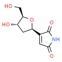 ChemSpider 2D Image | 1H-Pyrrole-2,5-dione, 3-(2-deoxy-beta-D-erythro-pentofuranosyl)- | C9H11NO5
