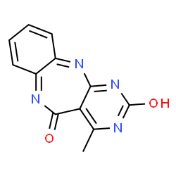 ChemSpider 2D Image | 4-Methyl-1H-pyrimido[4,5-b][1,5]benzodiazepine-2,5-dione | C12H8N4O2