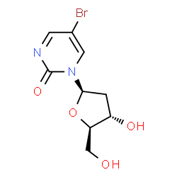 ChemSpider 2D Image | 5-Bromo-1-(2-deoxy-beta-D-erythro-pentofuranosyl)-2(1H)-pyrimidinone | C9H11BrN2O4