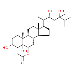 ChemSpider 2D Image | (24xi)-3,5,22,24-Tetrahydroxyergostan-6-yl acetate | C30H52O6