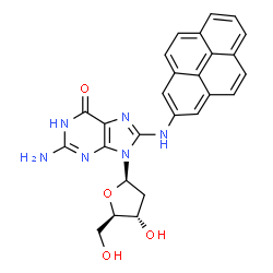ChemSpider 2D Image | 2'-Deoxy-8-(2-pyrenylamino)guanosine | C26H22N6O4