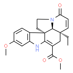ChemSpider 2D Image | Methyl (5alpha,19alpha)-16-methoxy-8-oxo-2,3,6,7-tetradehydroaspidospermidine-3-carboxylate | C22H24N2O4