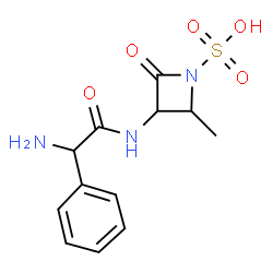 ChemSpider 2D Image | 3-{[Amino(phenyl)acetyl]amino}-2-methyl-4-oxo-1-azetidinesulfonic acid | C12H15N3O5S