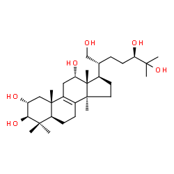 ChemSpider 2D Image | (2alpha,3beta,12alpha,24R)-Lanost-8-ene-2,3,12,21,24,25-hexol | C30H52O6