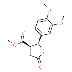 ChemSpider 2D Image | Methyl (2R,3R)-2-(3,4-dimethoxyphenyl)-5-oxotetrahydro-3-furancarboxylate | C14H16O6