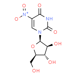 ChemSpider 2D Image | 5-Nitro-1-beta-D-arabinofuranosyluracil | C9H11N3O8