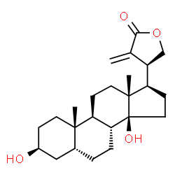 ChemSpider 2D Image | (3beta,5beta)-3,14-Dihydroxy-22-methylenecardanolide | C24H36O4