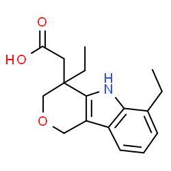 ChemSpider 2D Image | (4,6-Diethyl-1,3,4,5-tetrahydropyrano[4,3-b]indol-4-yl)acetic acid | C17H21NO3