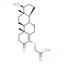 ChemSpider 2D Image | Acetic acid, (((17beta)-17-hydroxy-3-oxoandrost-4-en-4-yl)thio)- | C21H30O4S