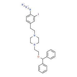 ChemSpider 2D Image | 1-[2-(4-Azido-3-iodophenyl)ethyl]-4-[2-(diphenylmethoxy)ethyl]piperazine | C27H30IN5O