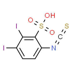 ChemSpider 2D Image | 2,3-Diiodo-6-isothiocyanatobenzenesulfonic acid | C7H3I2NO3S2