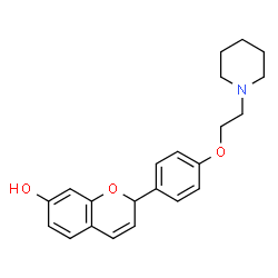 ChemSpider 2D Image | 2-{4-[2-(1-Piperidinyl)ethoxy]phenyl}-2H-chromen-7-ol | C22H25NO3