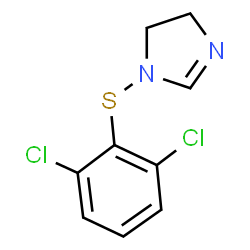 ChemSpider 2D Image | 1-((2,6-Dichlorophenyl)thio)-4,5-dihydro-1H-imidazole | C9H8Cl2N2S