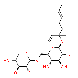 ChemSpider 2D Image | 3,7-Dimethyl-1,6-octadien-3-yl 6-O-beta-D-xylopyranosyl-beta-D-glucopyranoside | C21H36O10