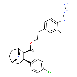 ChemSpider 2D Image | 2-(4-Azido-3-iodophenyl)ethyl (1R,2S,3S,5S)-3-(4-chlorophenyl)-8-methyl-8-azabicyclo[3.2.1]octane-2-carboxylate | C23H24ClIN4O2