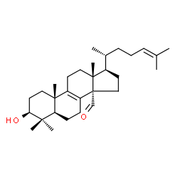 ChemSpider 2D Image | (3beta)-3-Hydroxylanosta-8,24-dien-30-al | C30H48O2